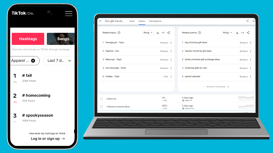 google trends and tiktok trend dashboard