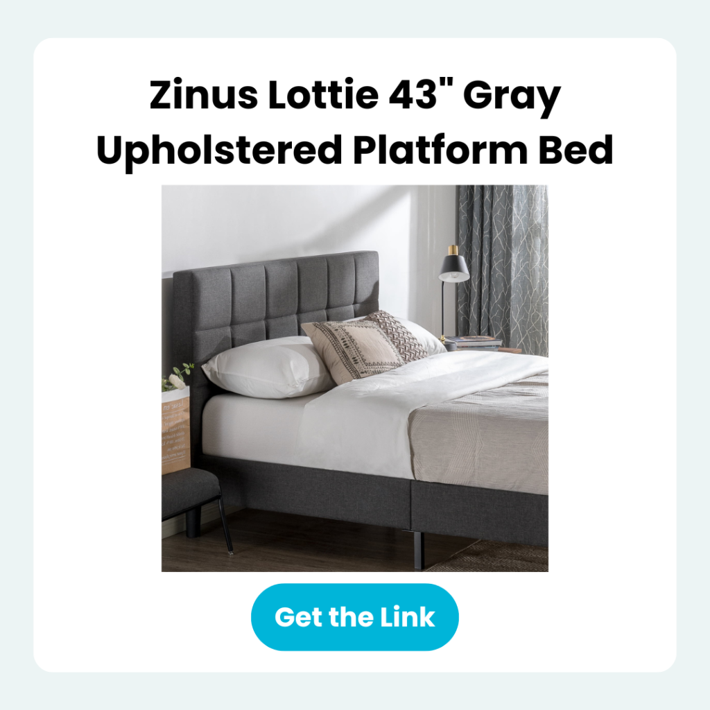 Zinus Lottie 43_ Gray Upholstered Platform Bed